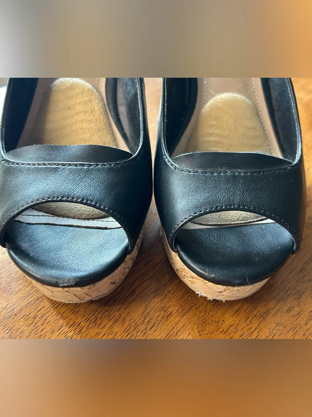 Charles by Charles David Black Wedge Platform Sz 7